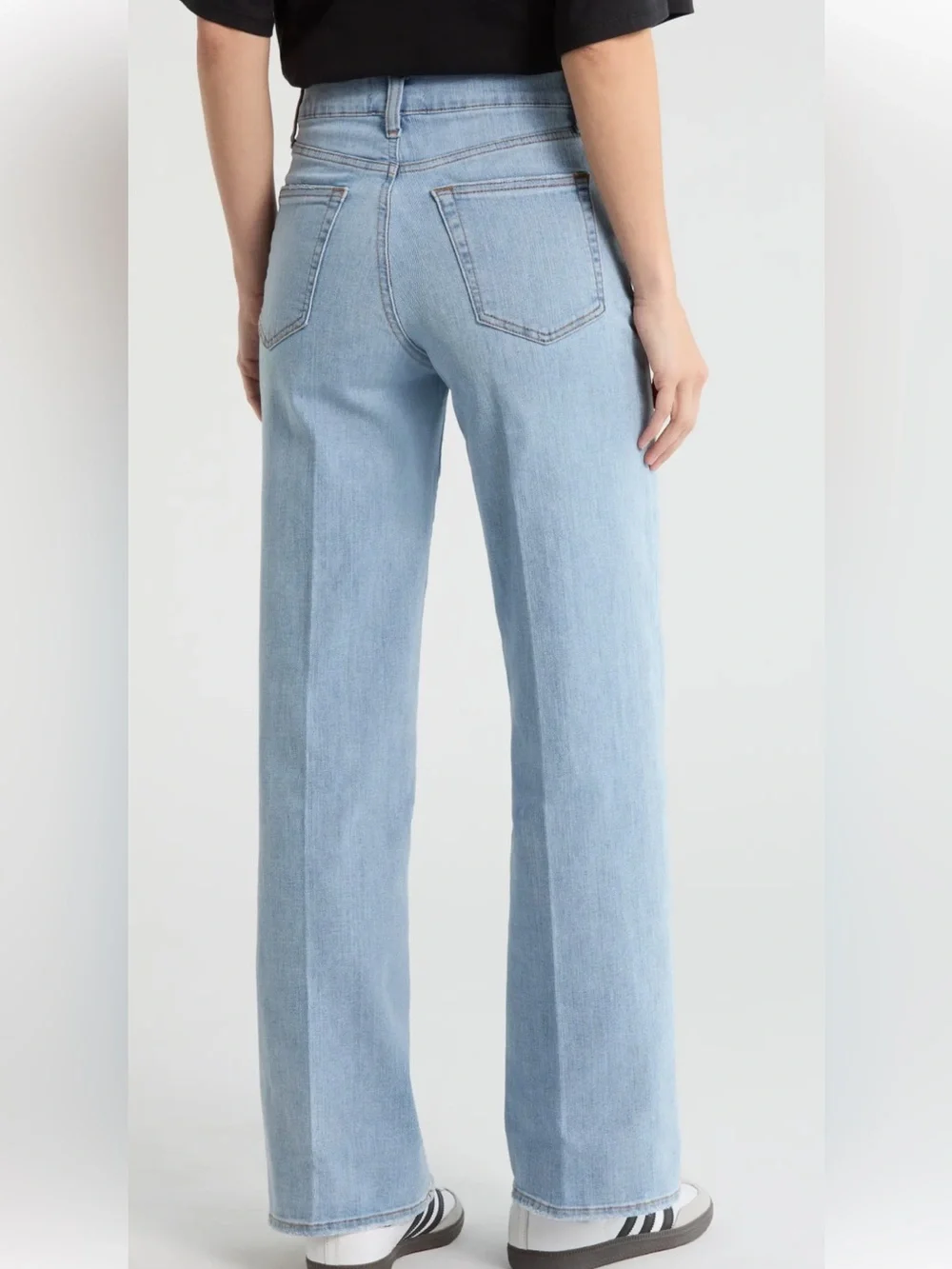 NWT $248 Frame The High Rise Wide Denim Light Blue Jeans Size 25 Stretch - Picture 2 of 14